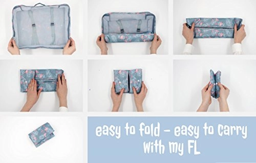 Packing Cubes 8pcs Backpack Organizers Set for Carry on Travel Bag Luggage Cube (Flamingo Blue 8pcs)