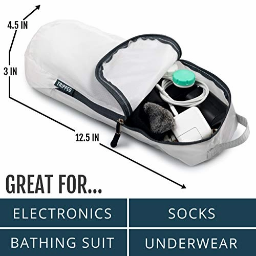 Packing Cubes Travel Organizer- Compression Packing Cubes for Carryon Luggage (White and Green, 6
