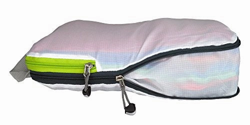 Packing Cubes Travel Organizer- Compression Travel Bags (White And Green, 2 Piece Set)