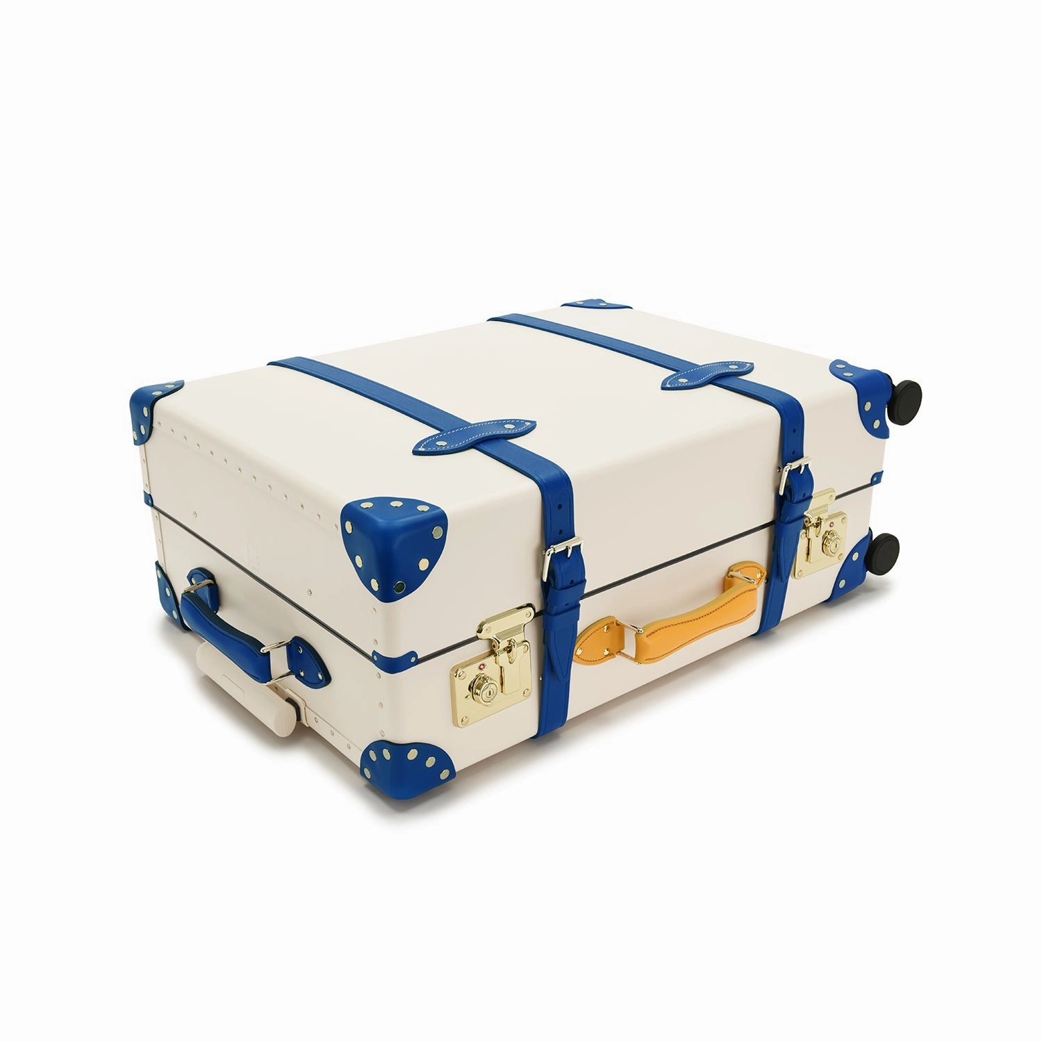 Palm Springs  Large Check-In - 4 Wheels | Ivory/Cobalt/Gold