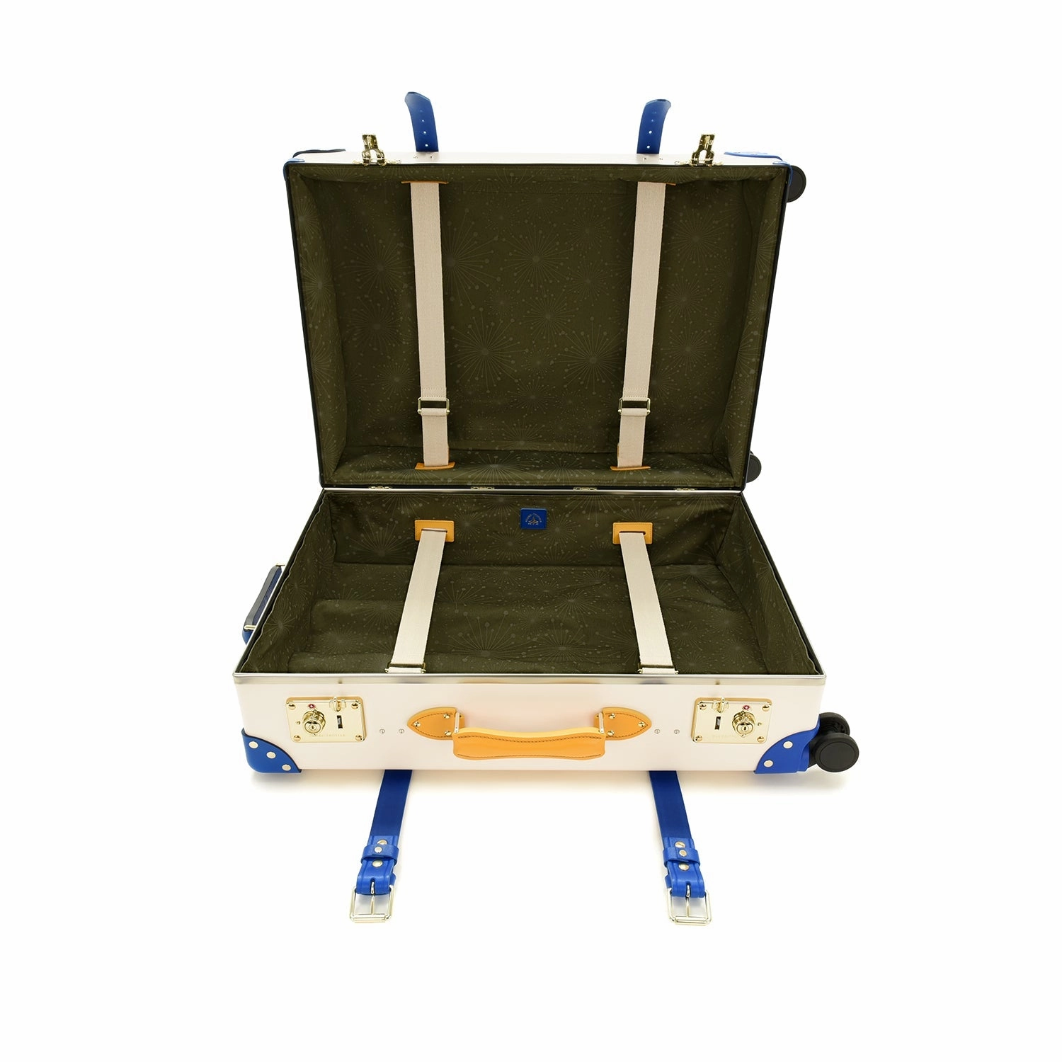 Palm Springs  Large Check-In - 4 Wheels | Ivory/Cobalt/Gold
