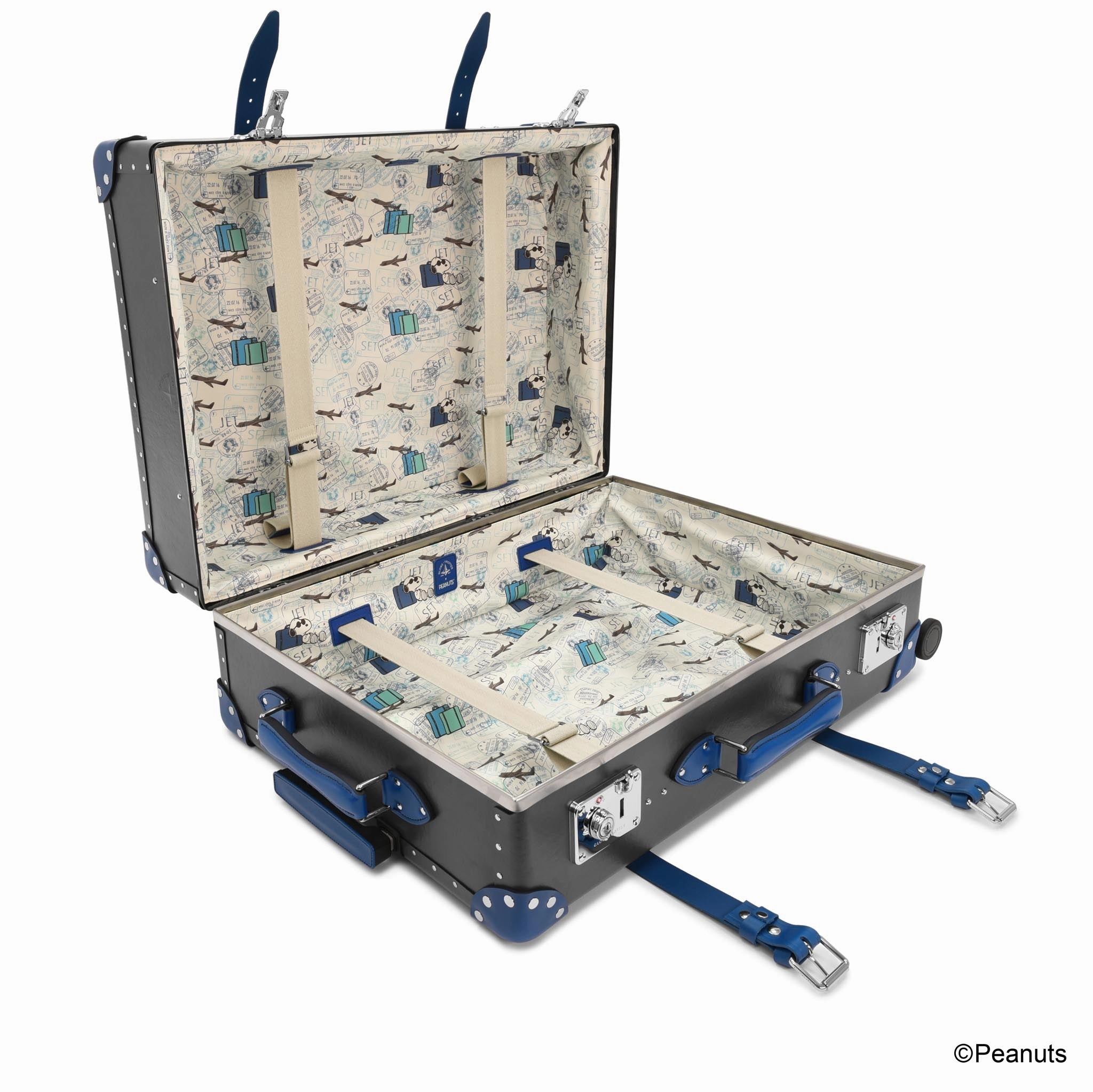 Peanuts  Large Check-In - 4 Wheels | Charcoal/Cobalt/Chrome