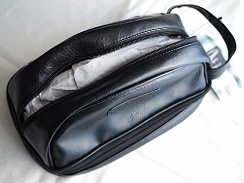 Penguin Men's Black Water Resistant Toiletry Travel Dopp Shave Kit Case Bag NWT