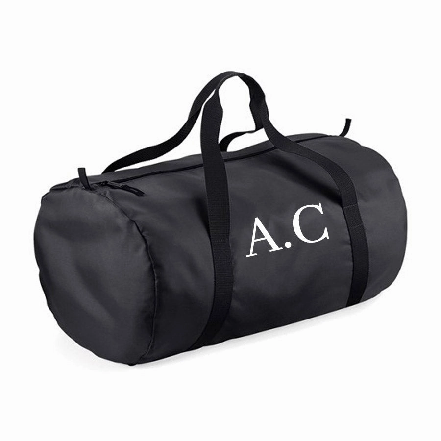 Personalised Initial Packaway Barrel Bag