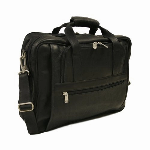 Piel Leather Large Ultra Compact Computer Bag, Black, One Size