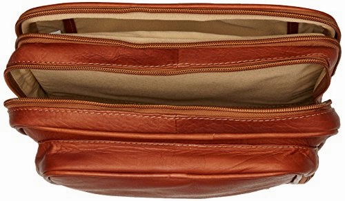 Piel Leather Multi-use Tablet Carry-all, Saddle