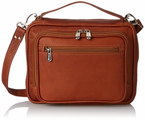 Piel Leather Multi-use Tablet Carry-all, Saddle