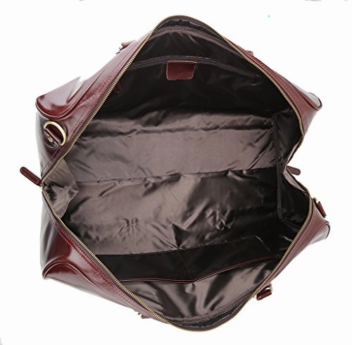 Polare 21" Real Italian Leather Weekender Travel Overnight Luggage Duffel Bag