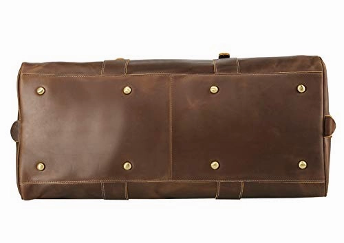Polare 23" Classic Full Grain Leather Weekender Travel Overnight Luggage Duffel Bag