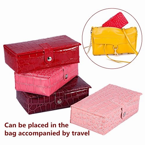 Portable Travel Jewelry Box Case Organizer Holder With Mirror Used To Storage Ring Earring Necklace