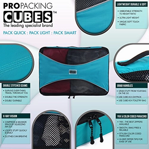 Pro Packing Cubes  Lightweight Travel - Packing For Carry-On Luggage, Suitcase And Backpacking