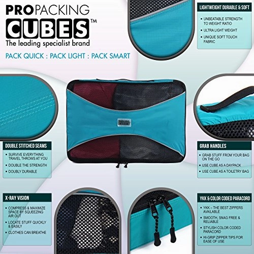Pro Packing Cubes  Lightweight Travel - Packing For Carry-On Luggage, Suitcase And Backpacking