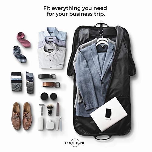 Prottoni 44-inch Garment Bag for Travel  Water-Resistant Carry-On Suit Carrier