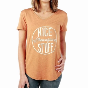 Various Styles Of Purchase Authentic Moosejaw Womens Steak and Eggs Flowy V-Neck SS Tee Available Now with 100% quality guarantee, , enjoy big discount.