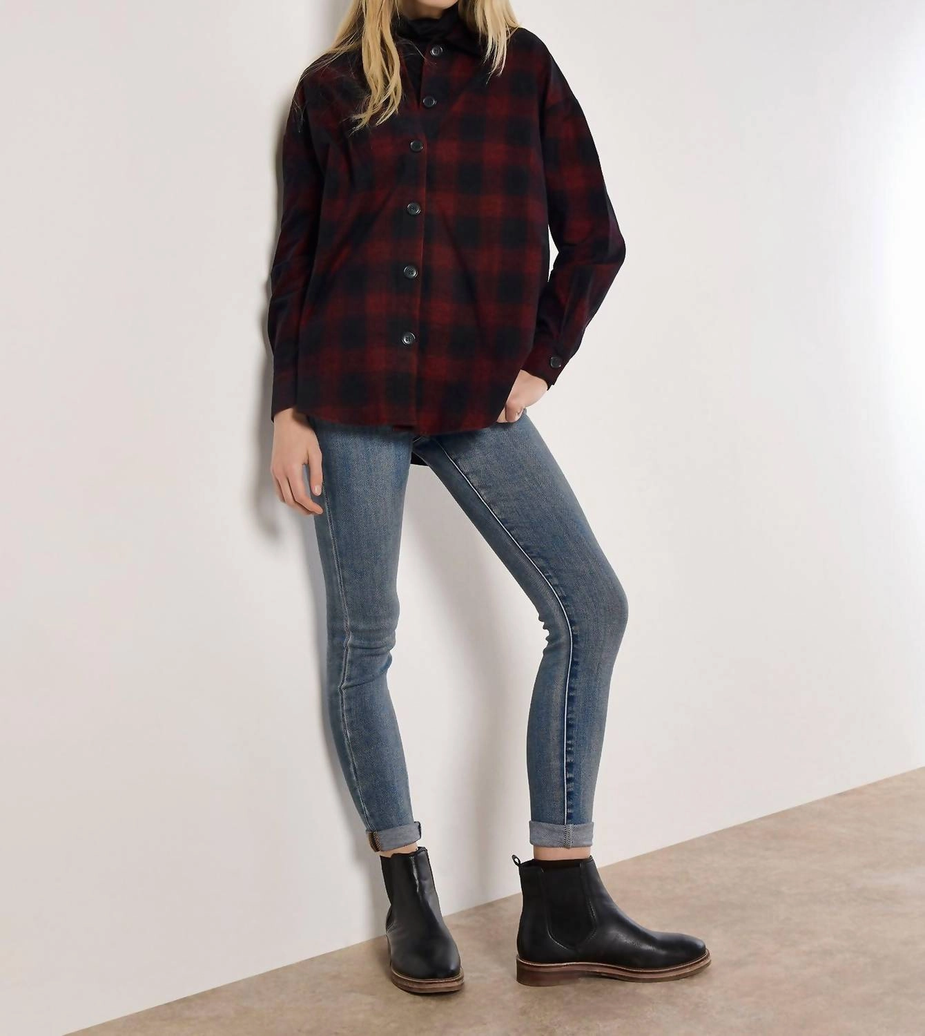 Red Check Corduroy Shirt