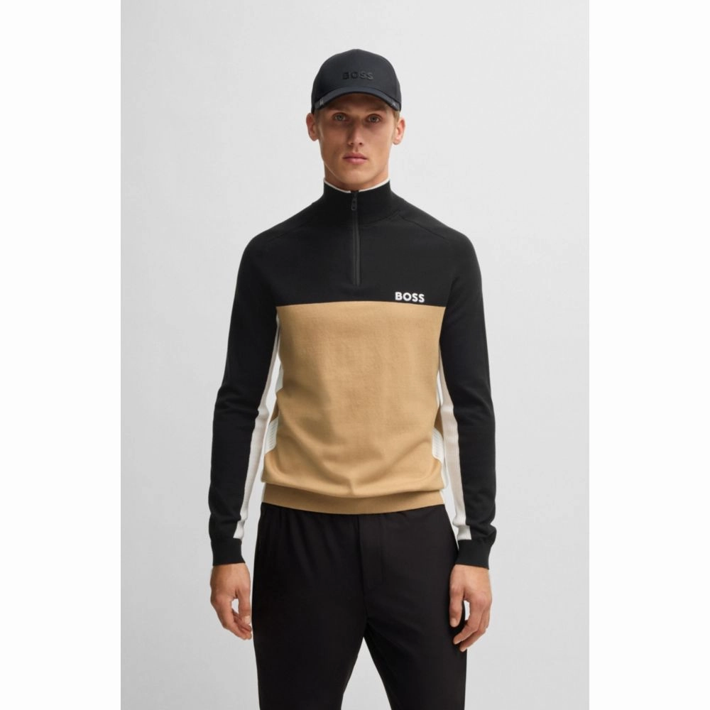 Regular-fit sweater with color-blocking