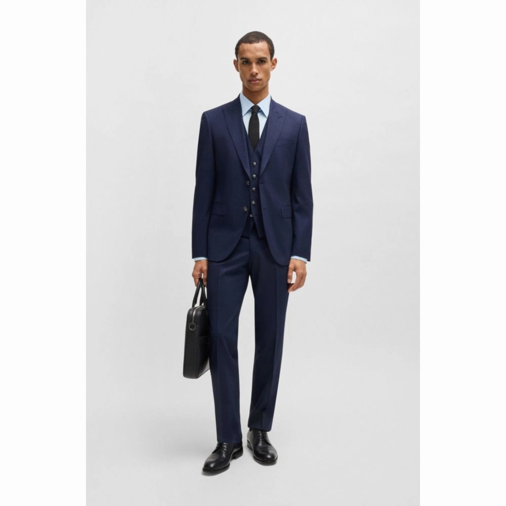 Regular-fit three-piece suit in stretch wool