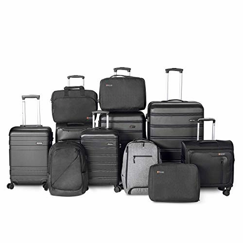 Reyleo Softside Spinner Luggage 20 Inch Carry On Luggage 8-Wheel Travel Suitcase With Usb