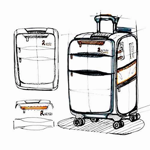 Reyleo Softside Spinner Luggage 20 Inch Carry On Luggage 8-Wheel Travel Suitcase With Usb