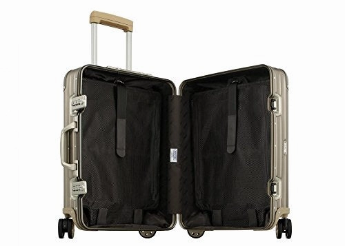 Rimowa Topas Titanium Carry on Luggage 20 Inch Cabin Multiwheel 32L Suitcase Light Bronze