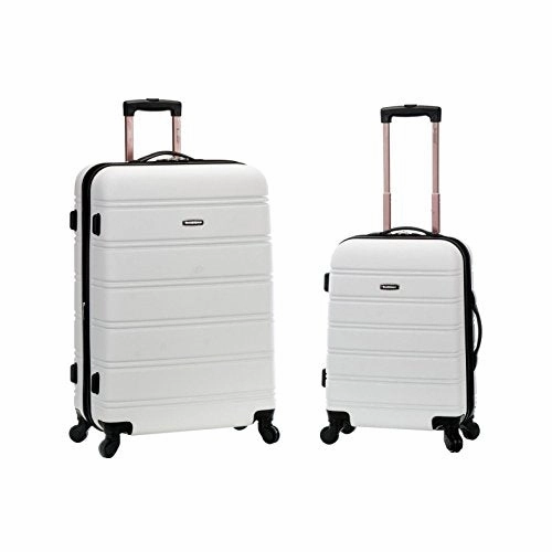 Rockland 20 Inch 28 Inch 2 Piece Expandable Abs Spinner Set, WHITE
