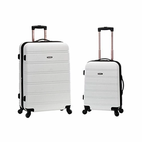 Rockland 20 Inch 28 Inch 2 Piece Expandable Abs Spinner Set, WHITE