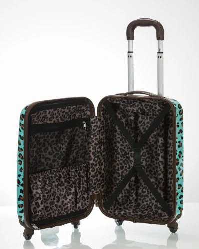 Rockland 20 Inch Carry On Skin, Blue Leopard, One Size