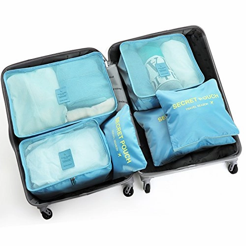 Rockland Barcelona 3 Polycarbonate/Abs 6 Pc. Travel Set And Luggage Cover, Silver