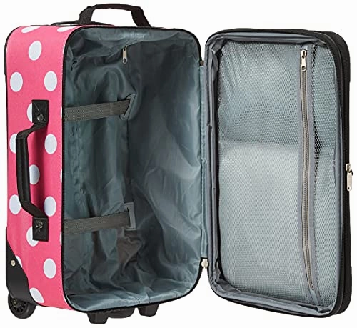 Rockland Fashion Softside Upright Luggage Set, Pink Dots, 2-Piece (14/19)