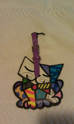Romero Britto Luggage Tag "Happy Cat"