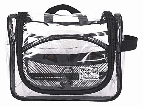 Rough Enough Vinyl Zippered Luggage Toiletry Carry Pouch Travel Cosmetic Makeup Bag Clear Bag