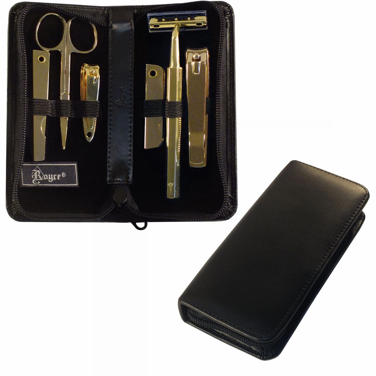 Royce Leather Gold Plated Travel Grooming Manicure Kit