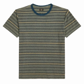 RRL By Ralph Lauren Indigo Striped Jacquard T-Shirt Cream/Multi henley shirts online