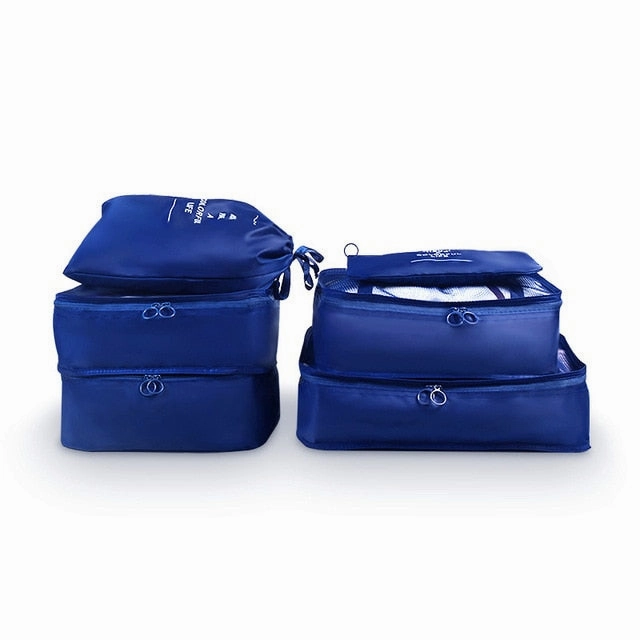 RUPUTIN New 6PCS/Set High Quality Cloth Waterproof Travel Mesh Bag In Bag Luggage Organizer Packing