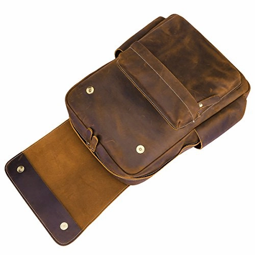 S-Zone Casual Crazy Horse Real Genuine Leather Backpack Fashion Bag Daypack