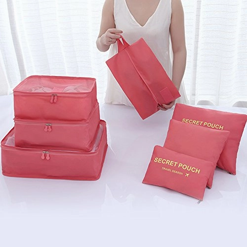 Sackorange 7 Set Travel Storage Bags Packing cubes Multi-functional Clothing Sorting Packages,Travel Packing Pouches,Luggage Organizer (Black)