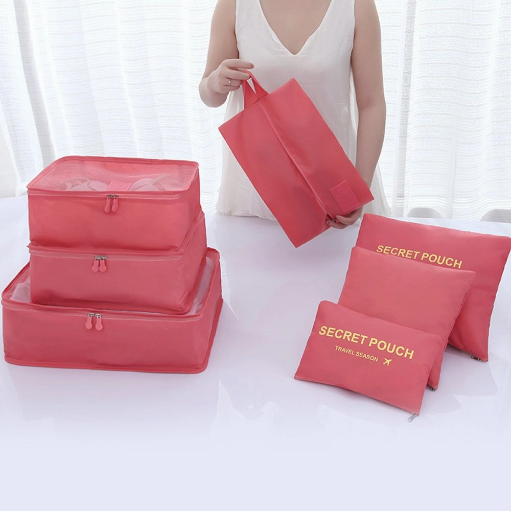 Sackorange 7 Set Travel Storage Bags Packing cubes Multi-functional Clothing Sorting Packages,Travel Packing Pouches,Luggage Organizer (Wine red)