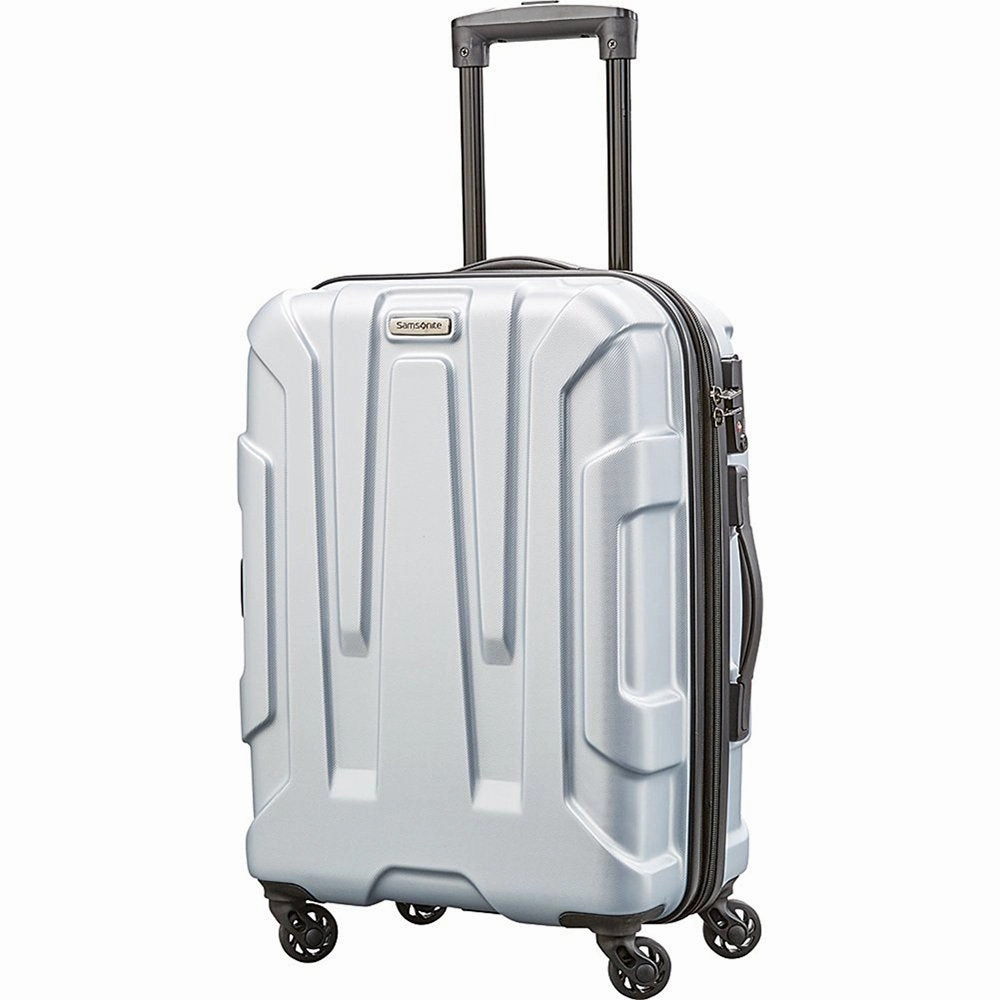 Samsonite 102689-1776 Centric Hardside 24 Inch Luggage - Silver Blue Bundle w/Deco Gear Luggage Accessory Kit (10 Item)