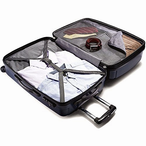 Samsonite 56847-1277 Winfield 2 Fashion Hardside 3 Piece Spinner Set - Deep Blue Bundle w/Luggage Accessory Kit (10 Item)