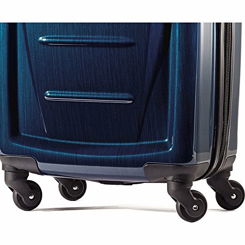 Samsonite 56847-1277 Winfield 2 Fashion Hardside 3 Piece Spinner Set - Deep Blue Bundle w/Luggage Accessory Kit (10 Item)