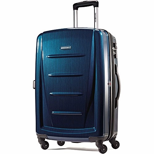 Samsonite 56847-1277 Winfield 2 Fashion Hardside 3 Piece Spinner Set - Deep Blue Bundle w/Luggage Accessory Kit (10 Item)
