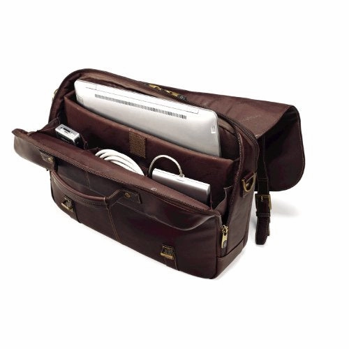 Samsonite Colombian Leather Flap-Over Messenger Bag, Brown, One Size