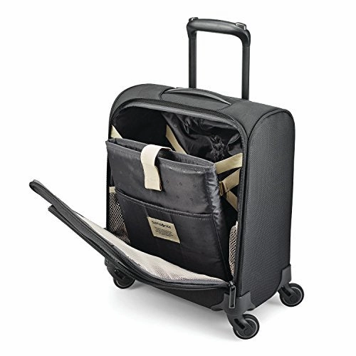 Samsonite Flexis Underseat Carry On Luggage With Spinner Wheels, Jet Black