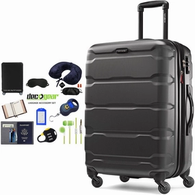 Samsonite Omni Hardside Luggage 28" Spinner Black (68310-1041) with Deco Gear Ultimate 10pc Luggage Accessory Kit