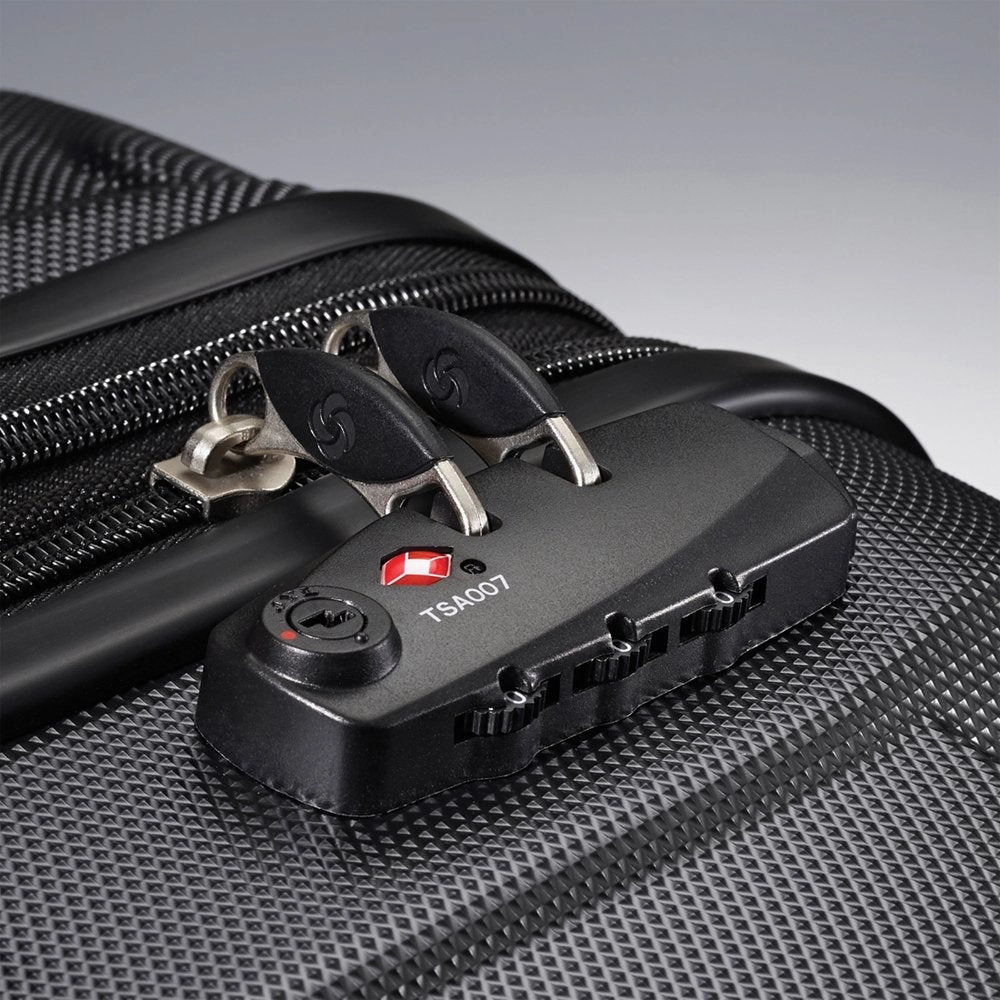 Samsonite Omni Hardside Luggage 28" Spinner Black (68310-1041) with Deco Gear Ultimate 10pc Luggage Accessory Kit