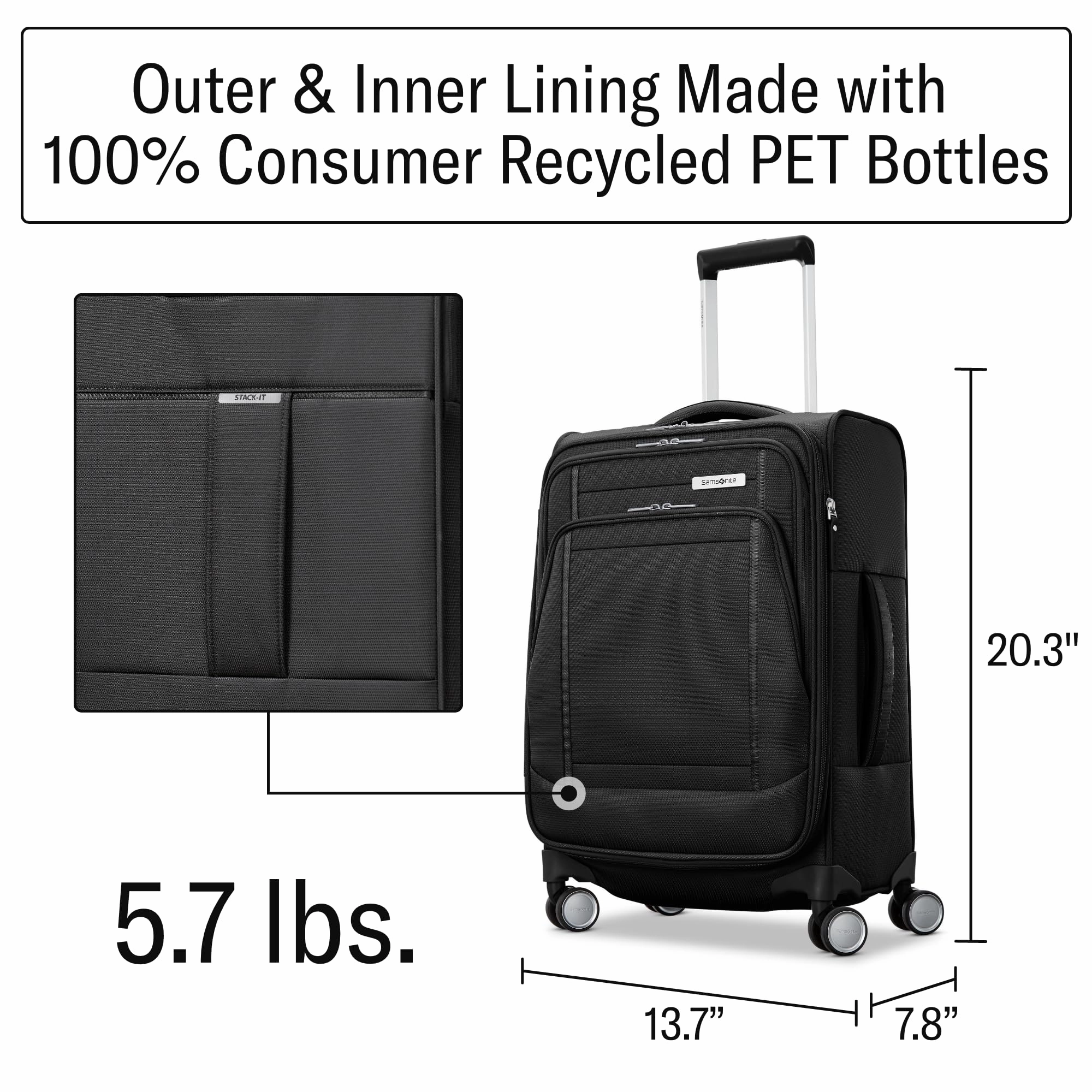 Samsonite UpLIFT Carry-On 20-Inch Lightweight Softside Expandable Spinner