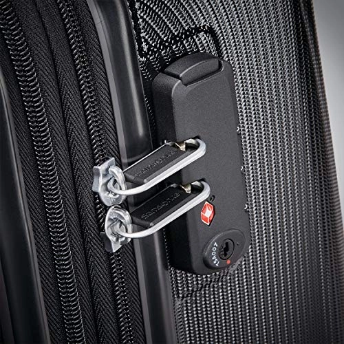 Samsonite Winfield 3 Dlx Hardside Carry On Luggage With Double Spinner Wheels, 20-Inch, Black