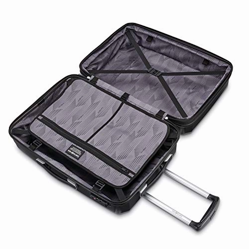 Samsonite Winfield 3 Dlx Hardside Carry On Luggage With Double Spinner Wheels, 20-Inch, Black