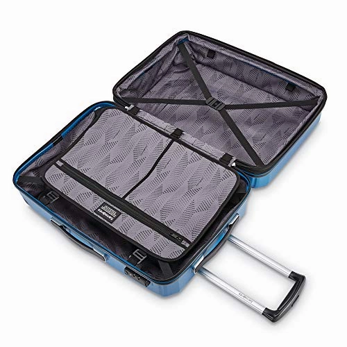 Samsonite Winfield 3 DLX Spinner 56/20 Carry-On, Blue (120752-1112) with Deco Gear 10 Piece Luggage Accessory Ultimate Travel Bundle