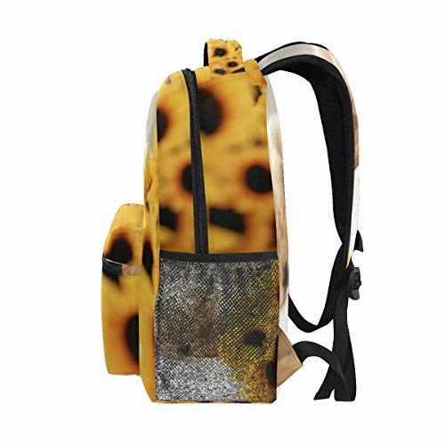 School Backpack Dog Aad Sunflower Bookbag for Boys Girls Teens Casual Travel Bag Computer Laptop Daypack